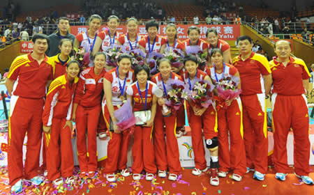 中国女排3:0横扫泰国夺冠