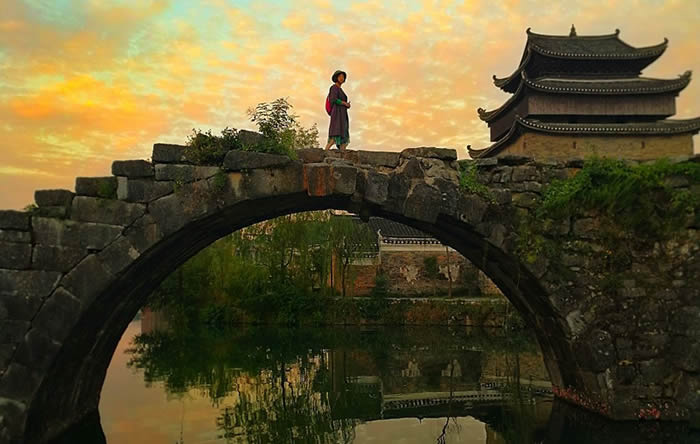 湖南永州：千年古桥入画来