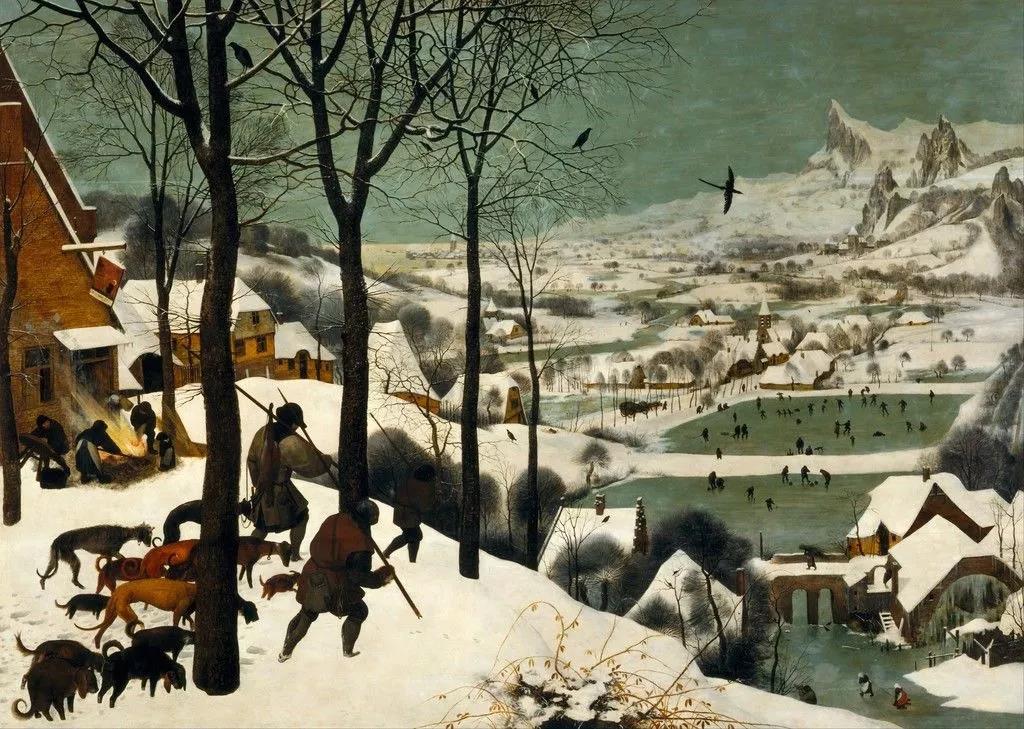 世界名画--老彼得 . 勃鲁盖尔《雪中猎者》