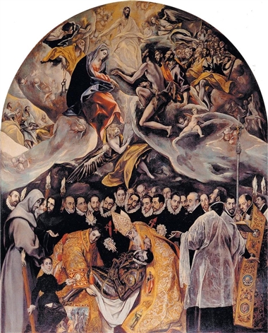 世界名画--埃尔 . 格雷考《奥尔加斯伯爵的葬礼》