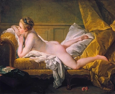 世界名画--弗朗索瓦.布歇《躺着的少女》